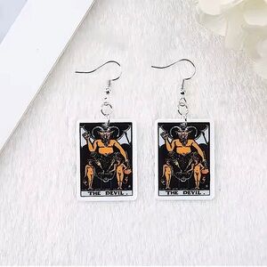 The Devil Tarot Card Earrings 😈